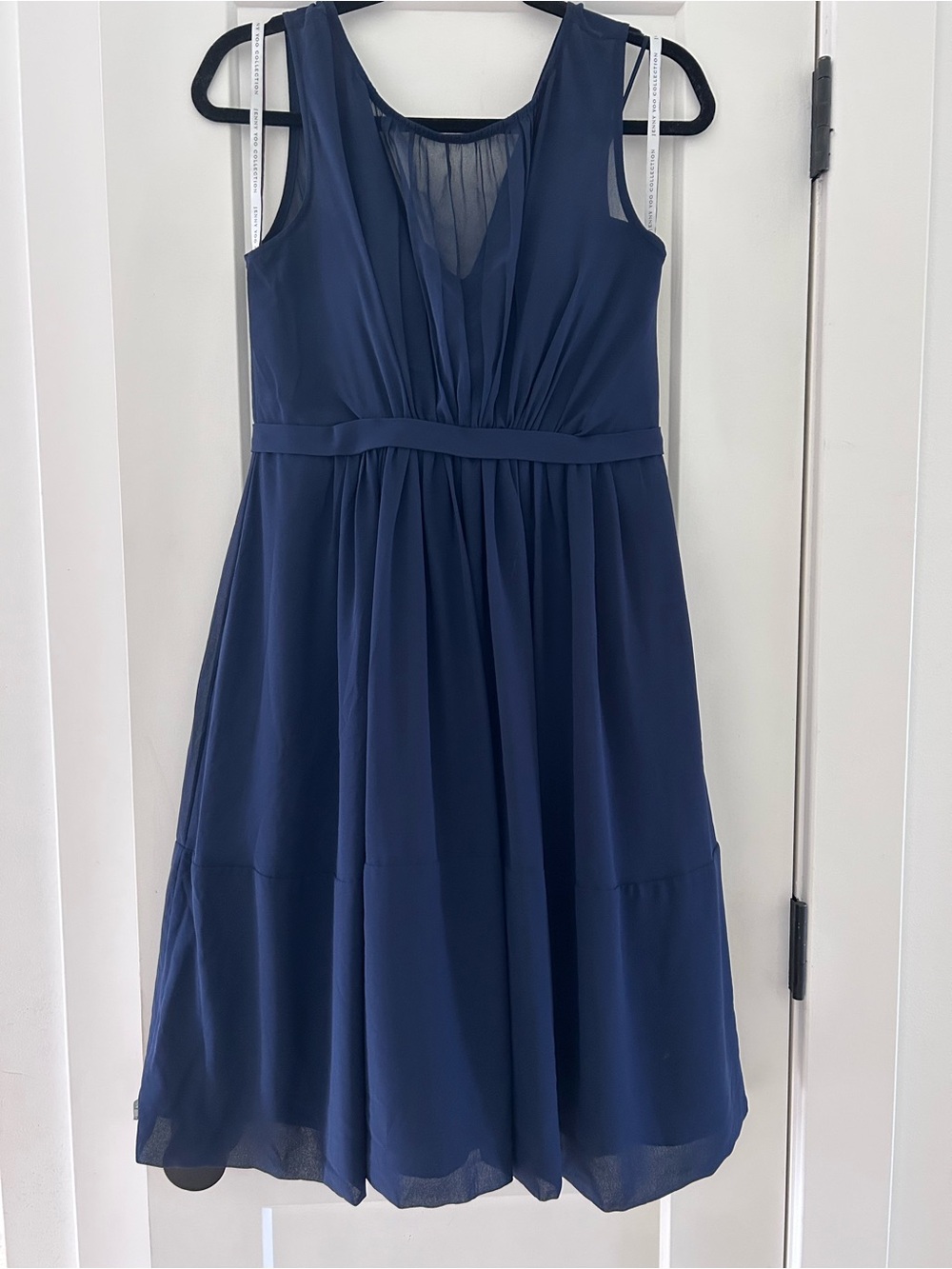 Navy Sleeveless Chiffon bridesmaid dress